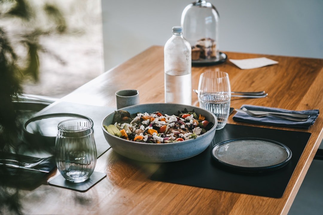 healthy snacks wooden table
