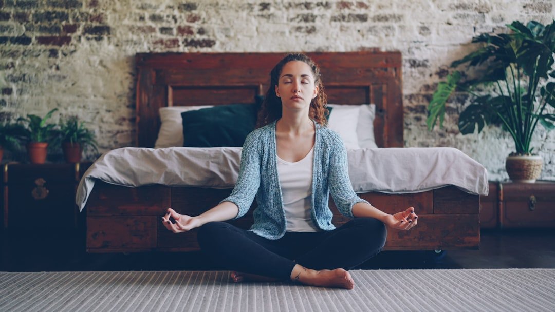 woman relaxing peaceful meditation