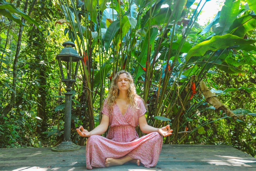 woman meditating breathing exercise