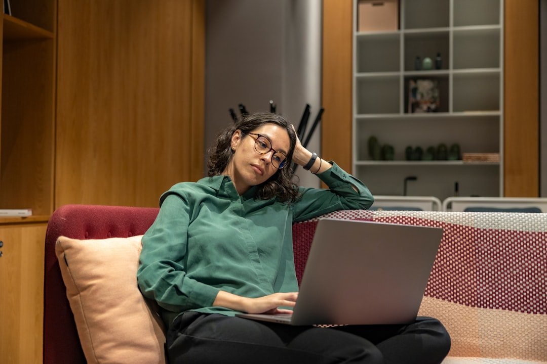 woman relaxing after work evening