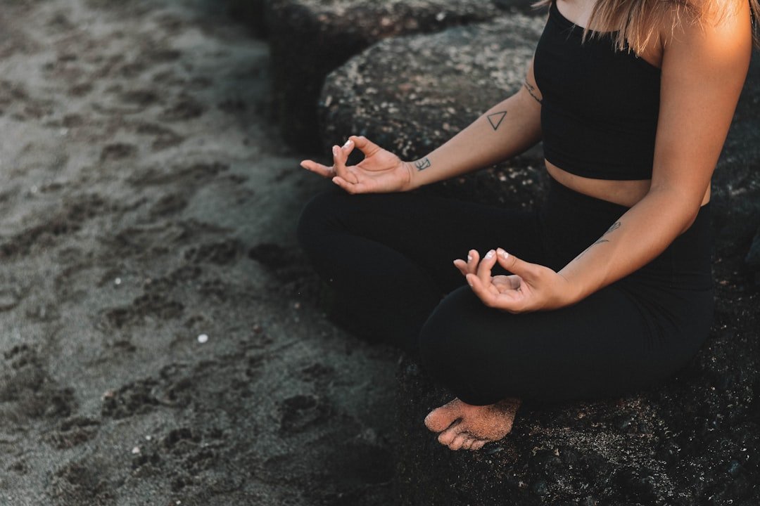 person meditating breathing exercise