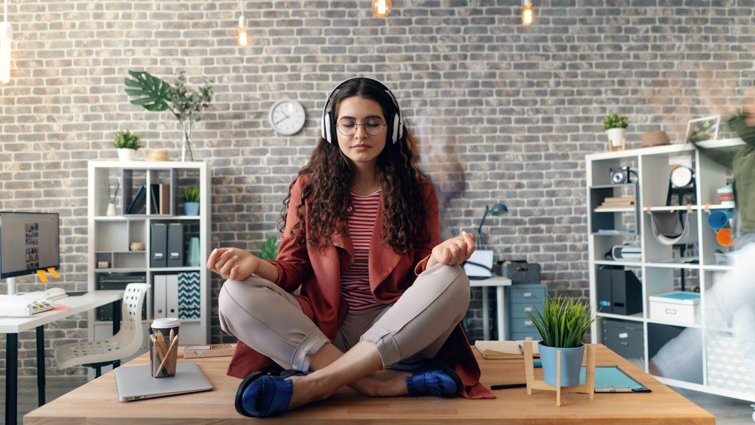 meditation headphones desk