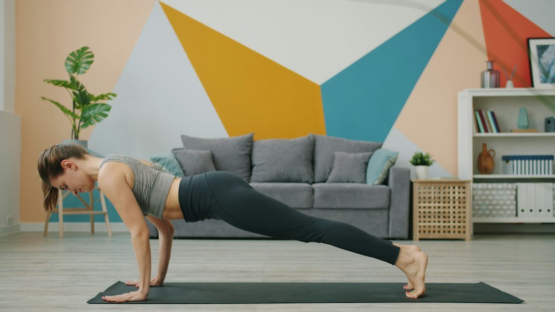 woman exercising at home quick workout